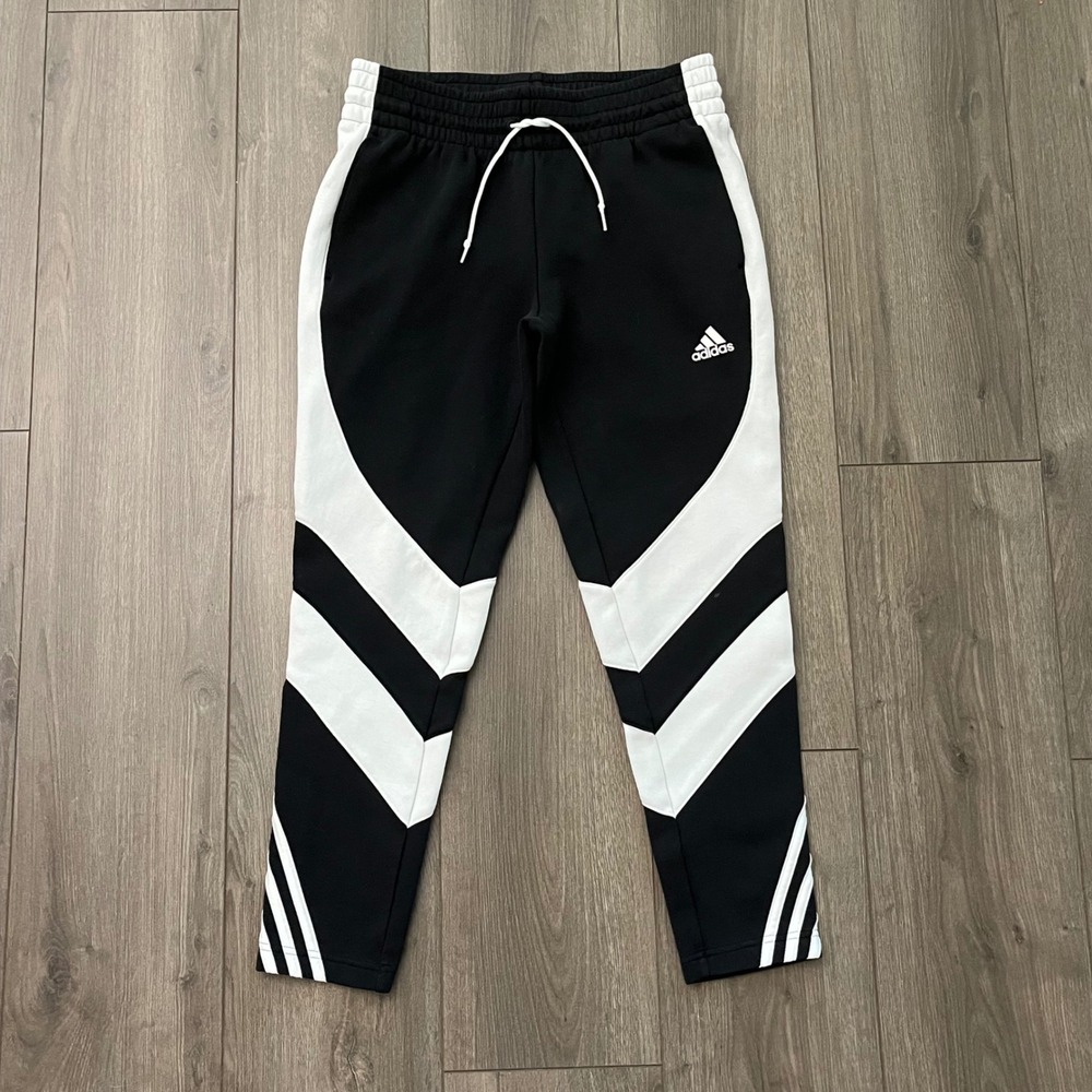 Adidas Primegreen Black White Colorblock Track Pants Women Small Joggers